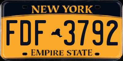 NY license plate FDF3792