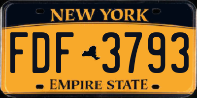 NY license plate FDF3793