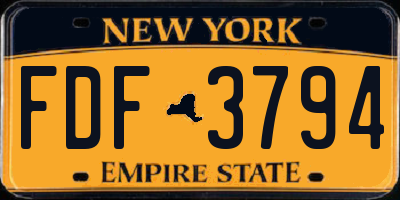 NY license plate FDF3794