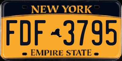 NY license plate FDF3795