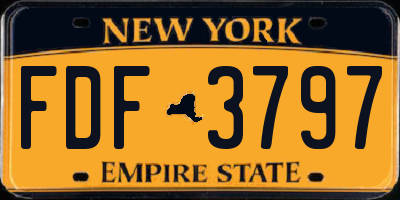 NY license plate FDF3797