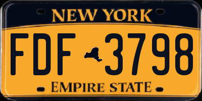 NY license plate FDF3798