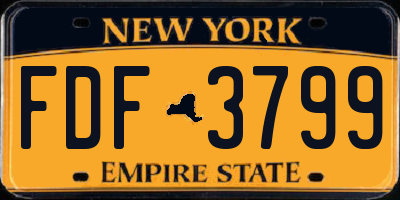 NY license plate FDF3799