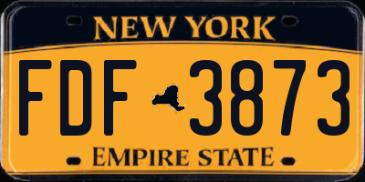 NY license plate FDF3873