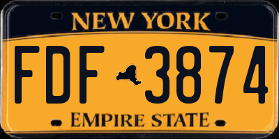 NY license plate FDF3874