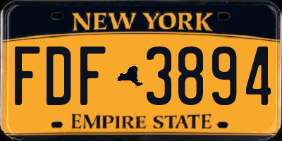 NY license plate FDF3894
