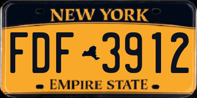 NY license plate FDF3912
