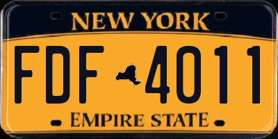 NY license plate FDF4011