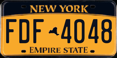 NY license plate FDF4048