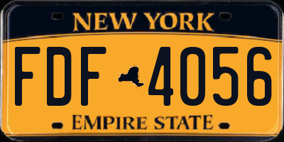 NY license plate FDF4056