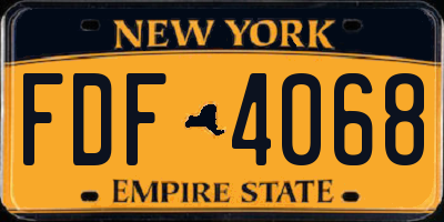 NY license plate FDF4068