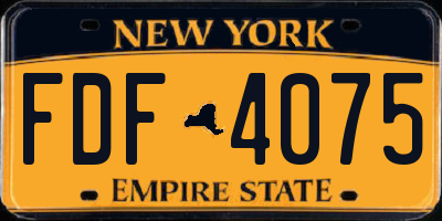 NY license plate FDF4075