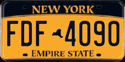NY license plate FDF4090