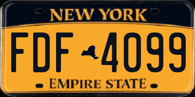 NY license plate FDF4099