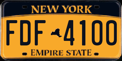 NY license plate FDF4100