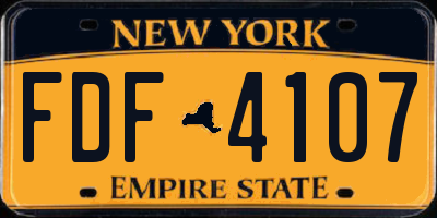 NY license plate FDF4107