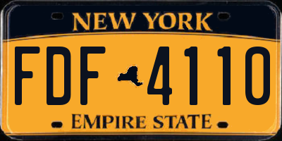 NY license plate FDF4110