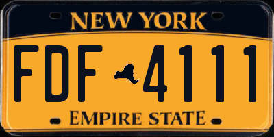 NY license plate FDF4111