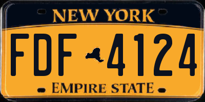 NY license plate FDF4124