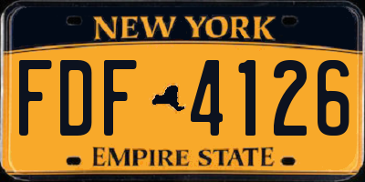 NY license plate FDF4126