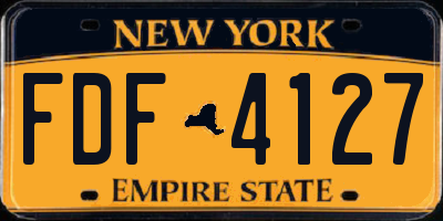 NY license plate FDF4127