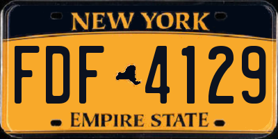 NY license plate FDF4129