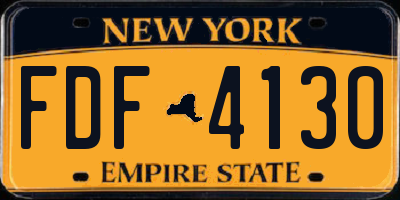 NY license plate FDF4130