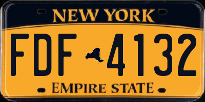 NY license plate FDF4132