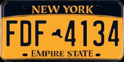 NY license plate FDF4134