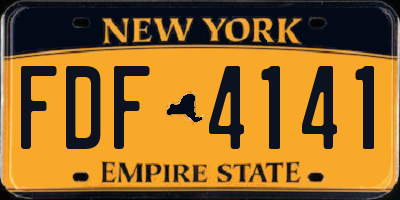 NY license plate FDF4141