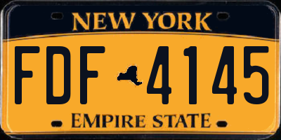 NY license plate FDF4145