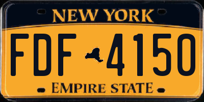 NY license plate FDF4150