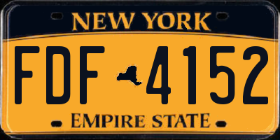 NY license plate FDF4152