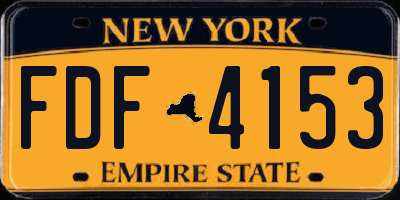 NY license plate FDF4153