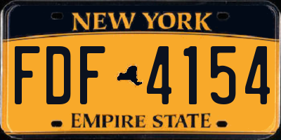 NY license plate FDF4154