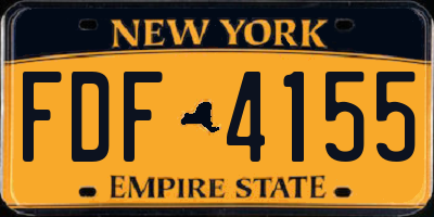 NY license plate FDF4155
