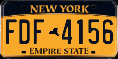 NY license plate FDF4156