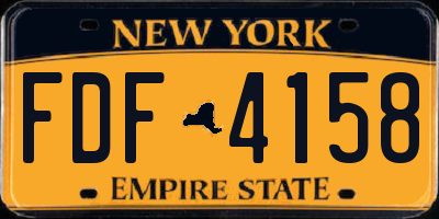 NY license plate FDF4158