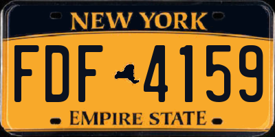 NY license plate FDF4159
