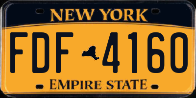NY license plate FDF4160