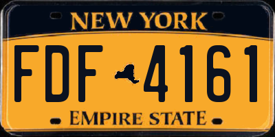 NY license plate FDF4161