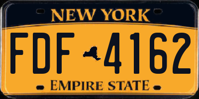 NY license plate FDF4162
