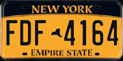 NY license plate FDF4164