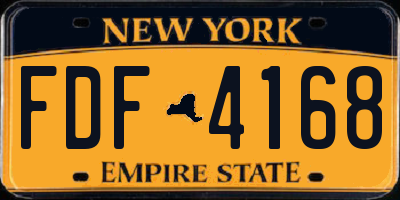 NY license plate FDF4168