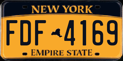NY license plate FDF4169