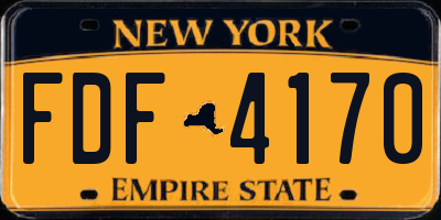 NY license plate FDF4170