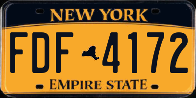 NY license plate FDF4172