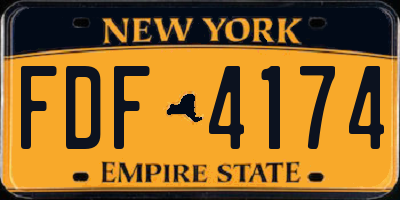 NY license plate FDF4174
