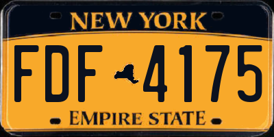 NY license plate FDF4175
