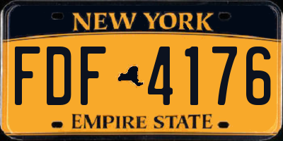 NY license plate FDF4176